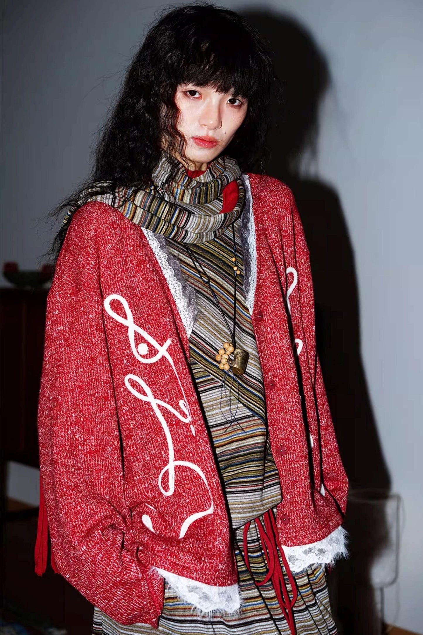 Retro Lace Knitted Cardigan