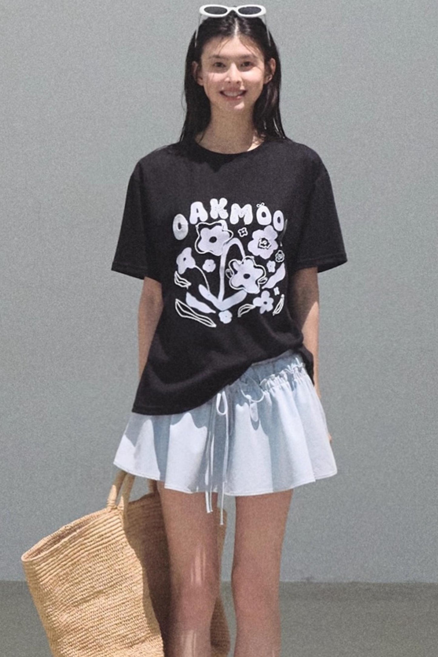 Embroidered Lyocell Puffy A-Line Skirt