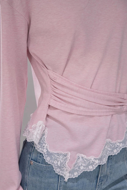 Pink Lyocell Lace Top