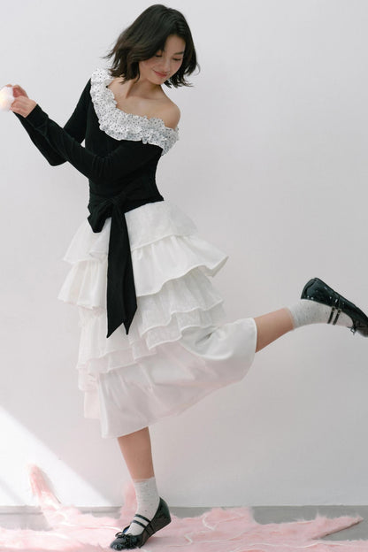 Vintage Flower Puffy Skirt