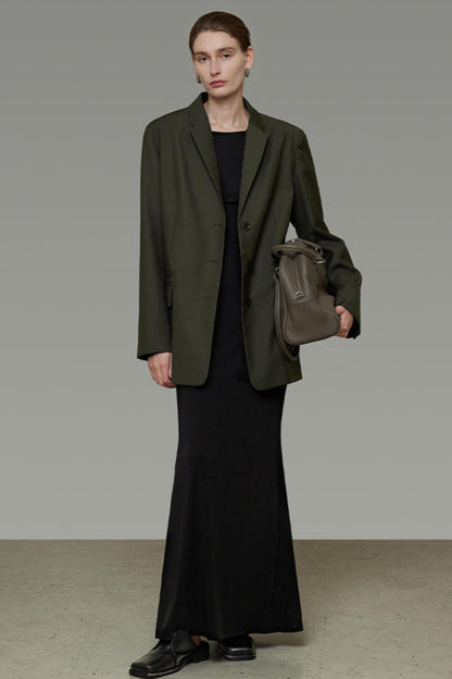 High-End Loose Pleated Coat Set-Up