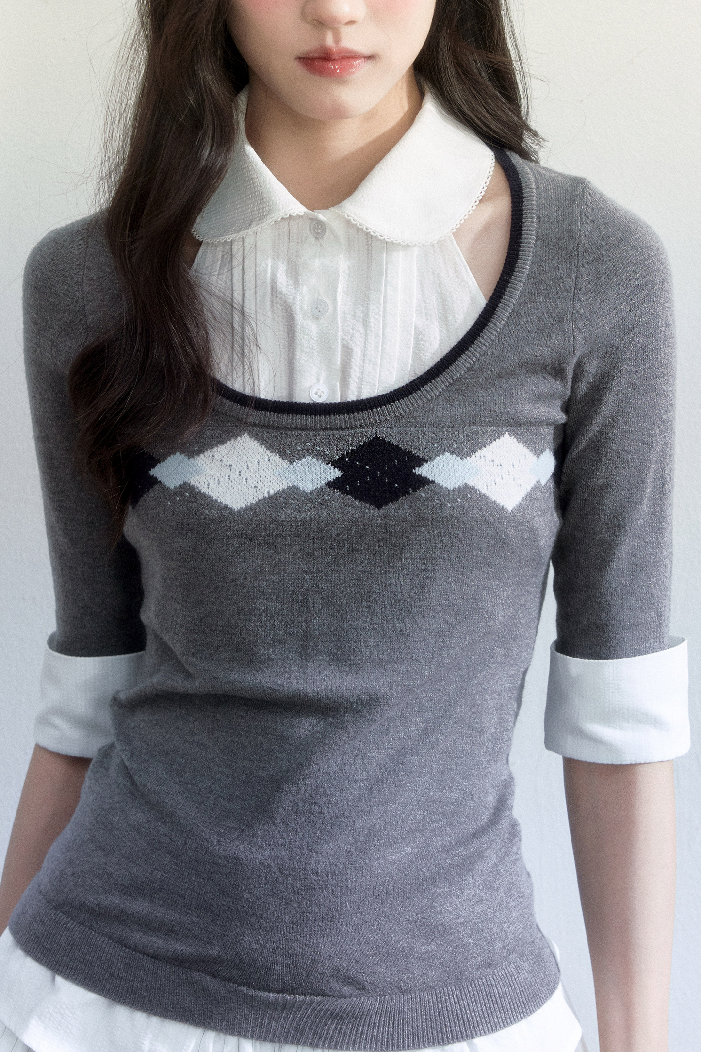 Korean-Style Decorative Shirt Collar