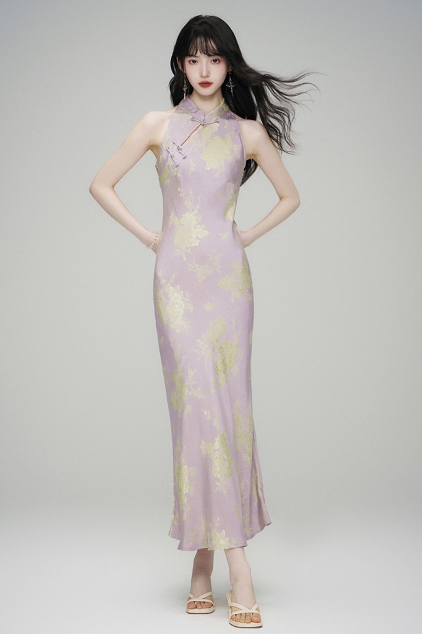 Chic Jacquard Slim Cheongsam Dress