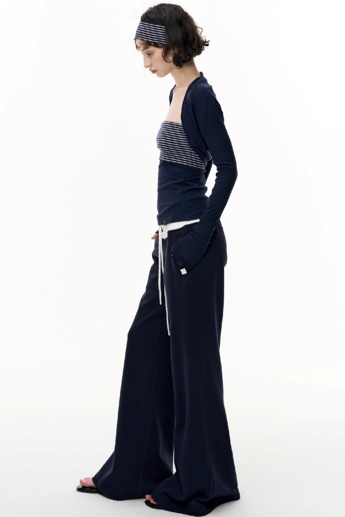 Flared Cotton Wide-Waisted Sweatpants