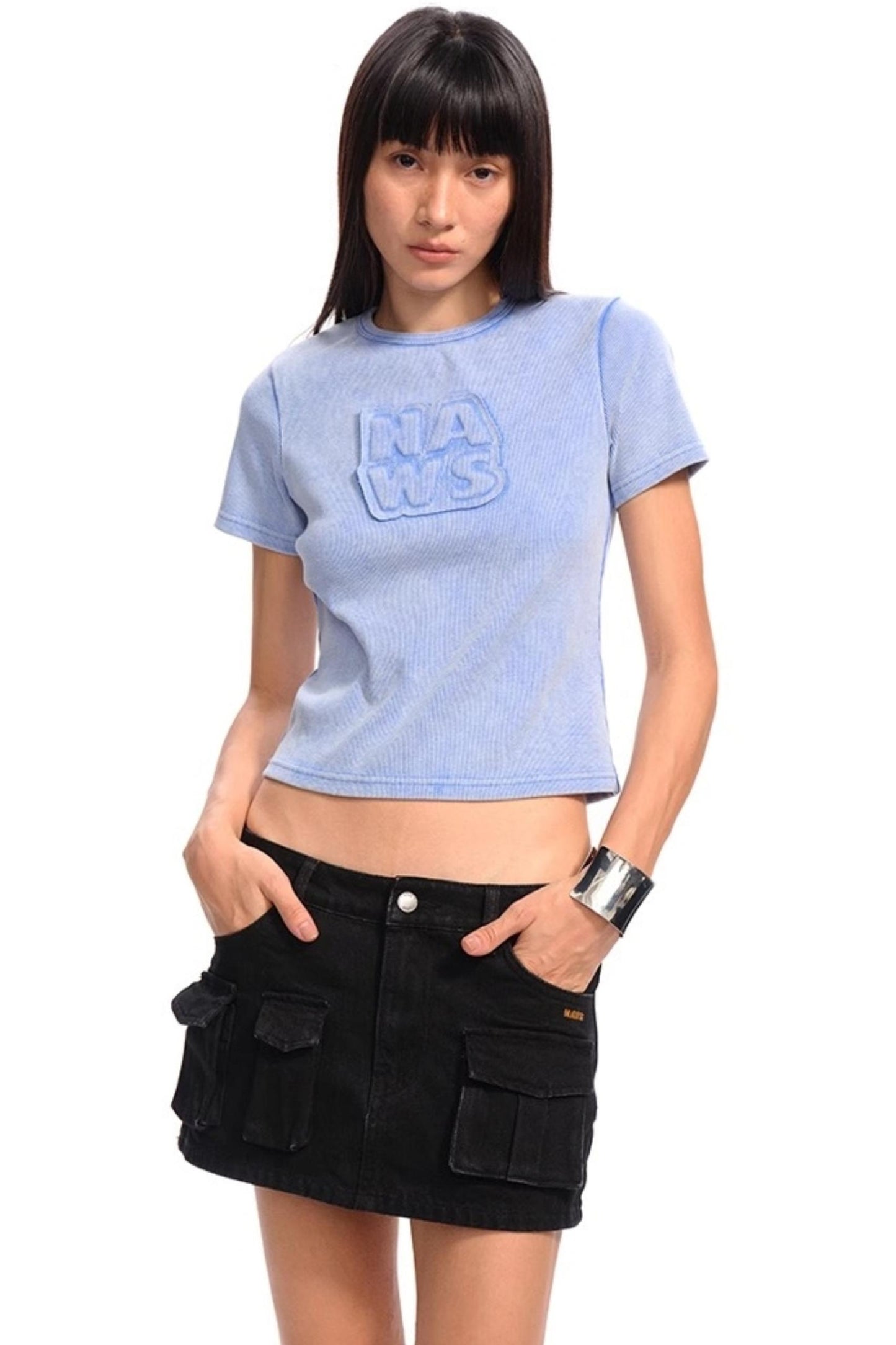 Low-Waist Denim Skirt