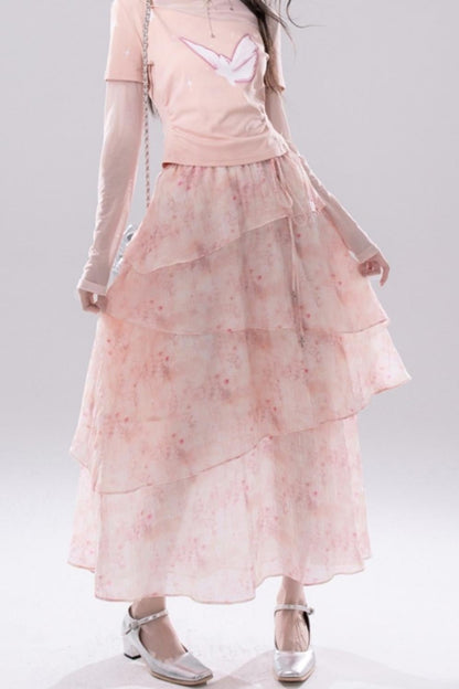 Floral Crushed Cake Skirt