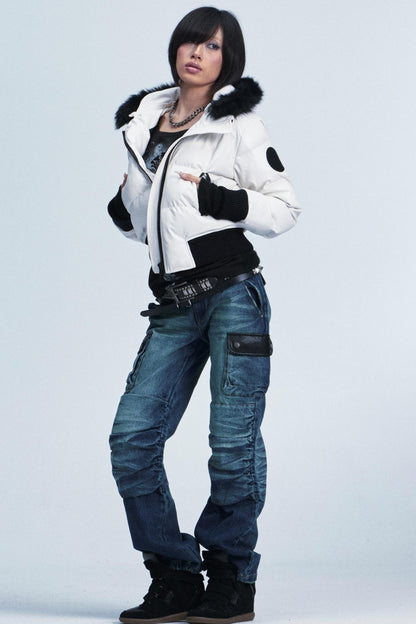 Detachable Hood Leather Jacket