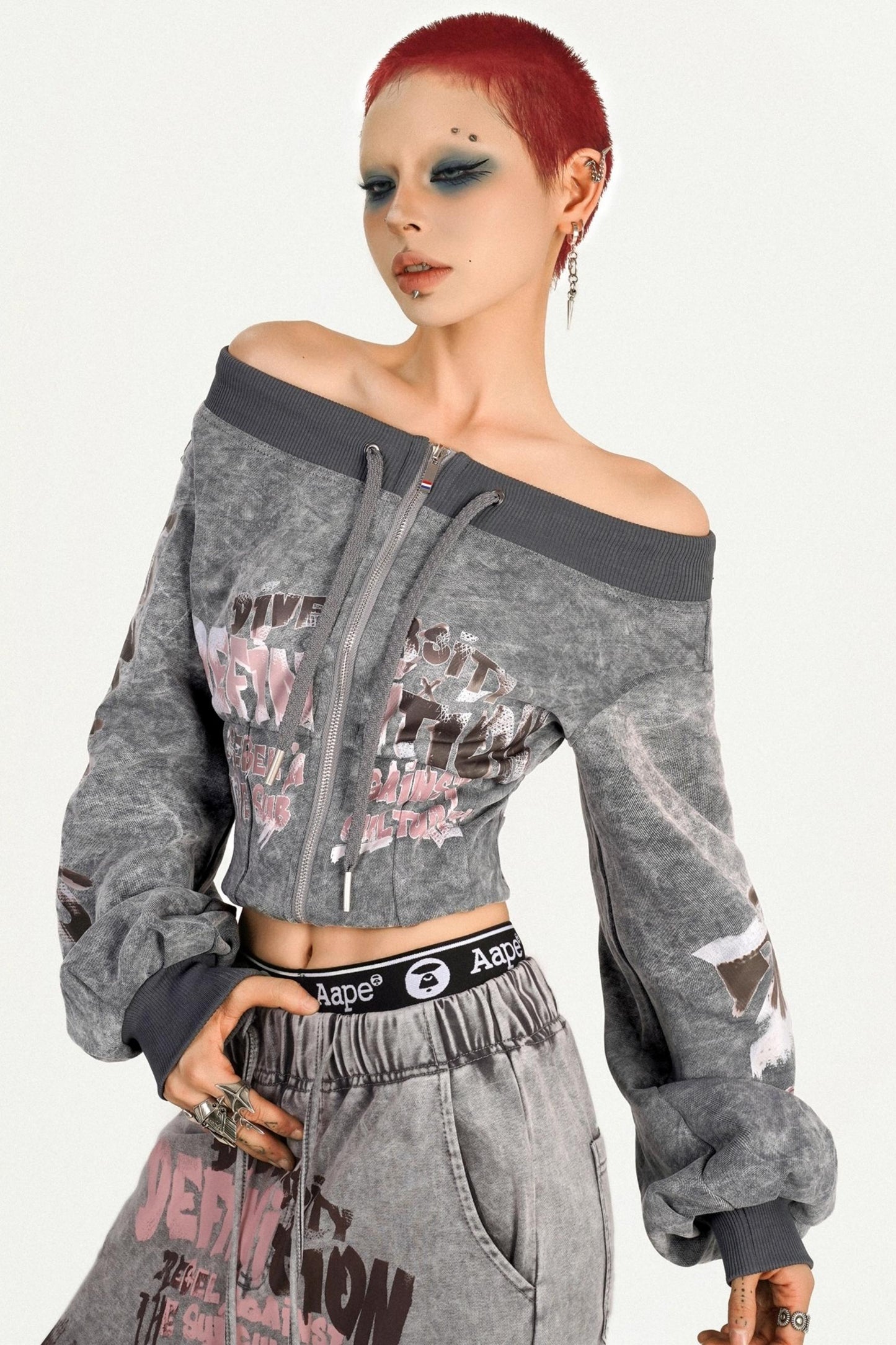 Cool Retro Punk Girl Sweatshirt