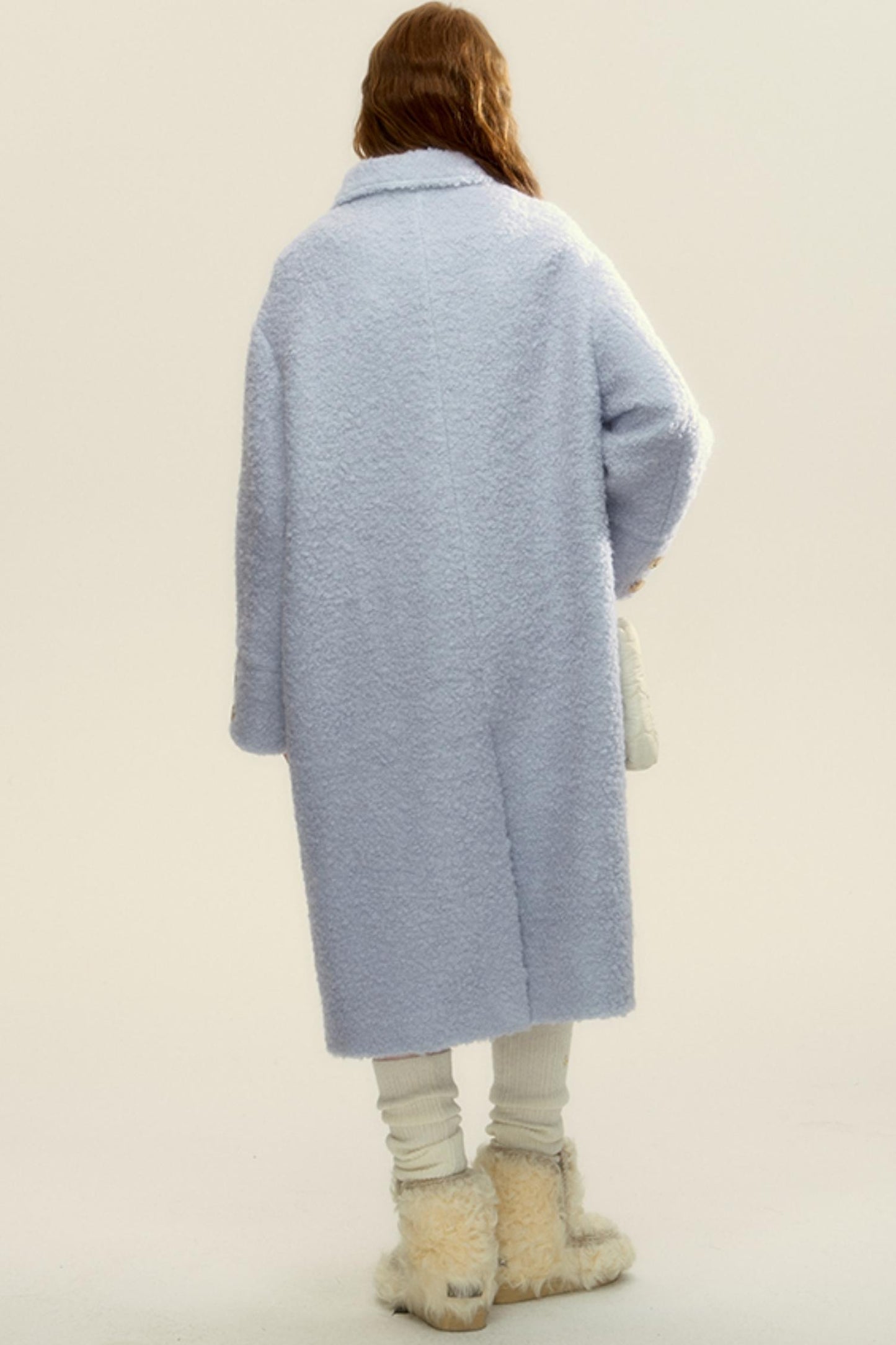 Gray Blue Woolen Hoop Coat