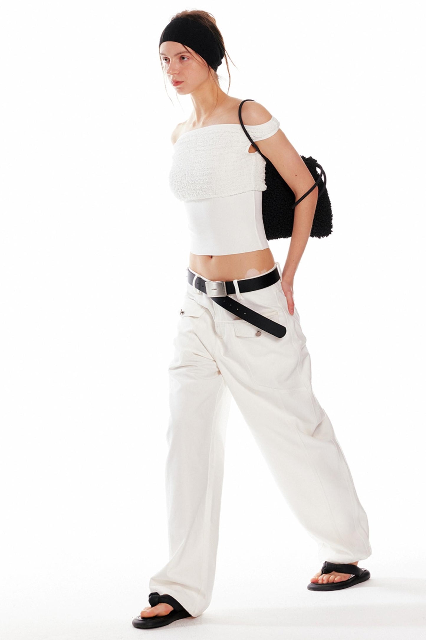 Chic One-Shoulder Silk Blouse