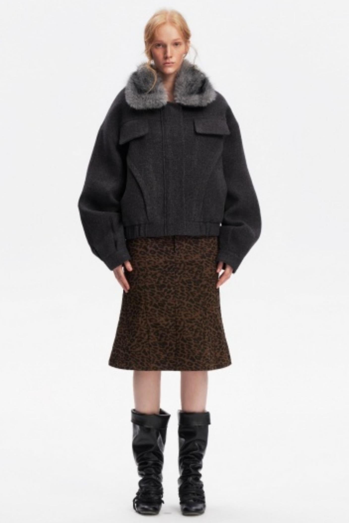 Leopard Print Fishtail Skirt