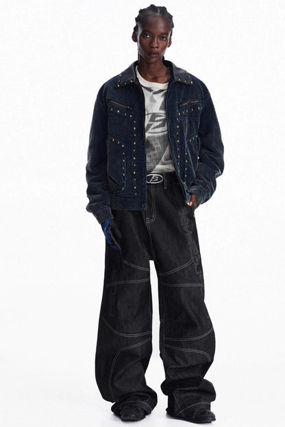 Red-Eared Wide-Leg Jeans