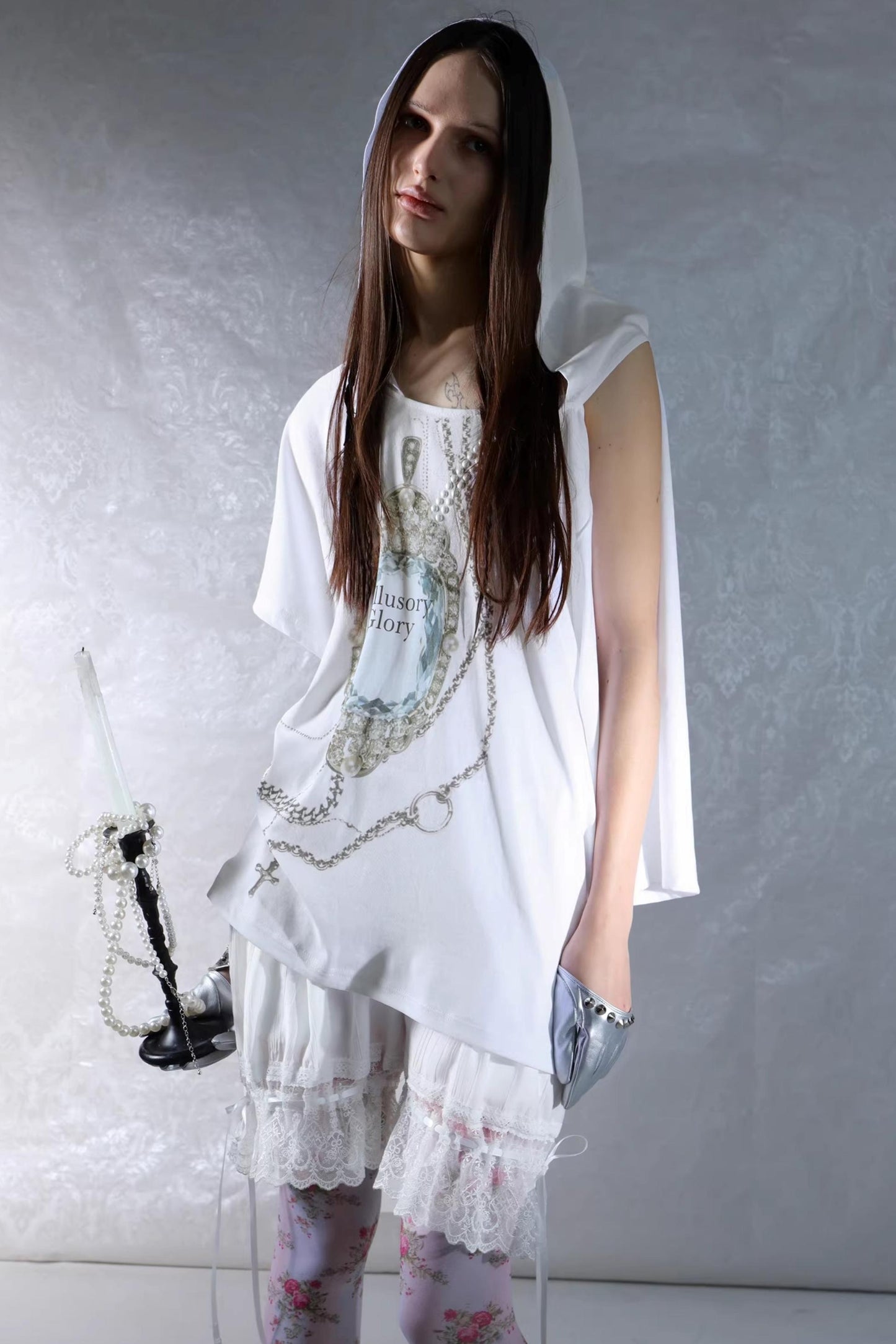 Retro Gemstone Hooded Top