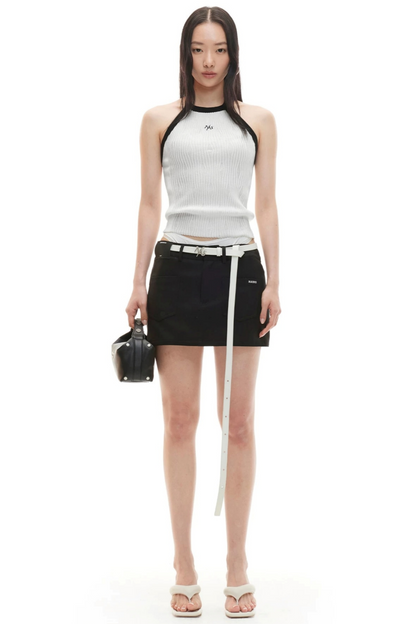 Wool Irregular Color-Block Vest