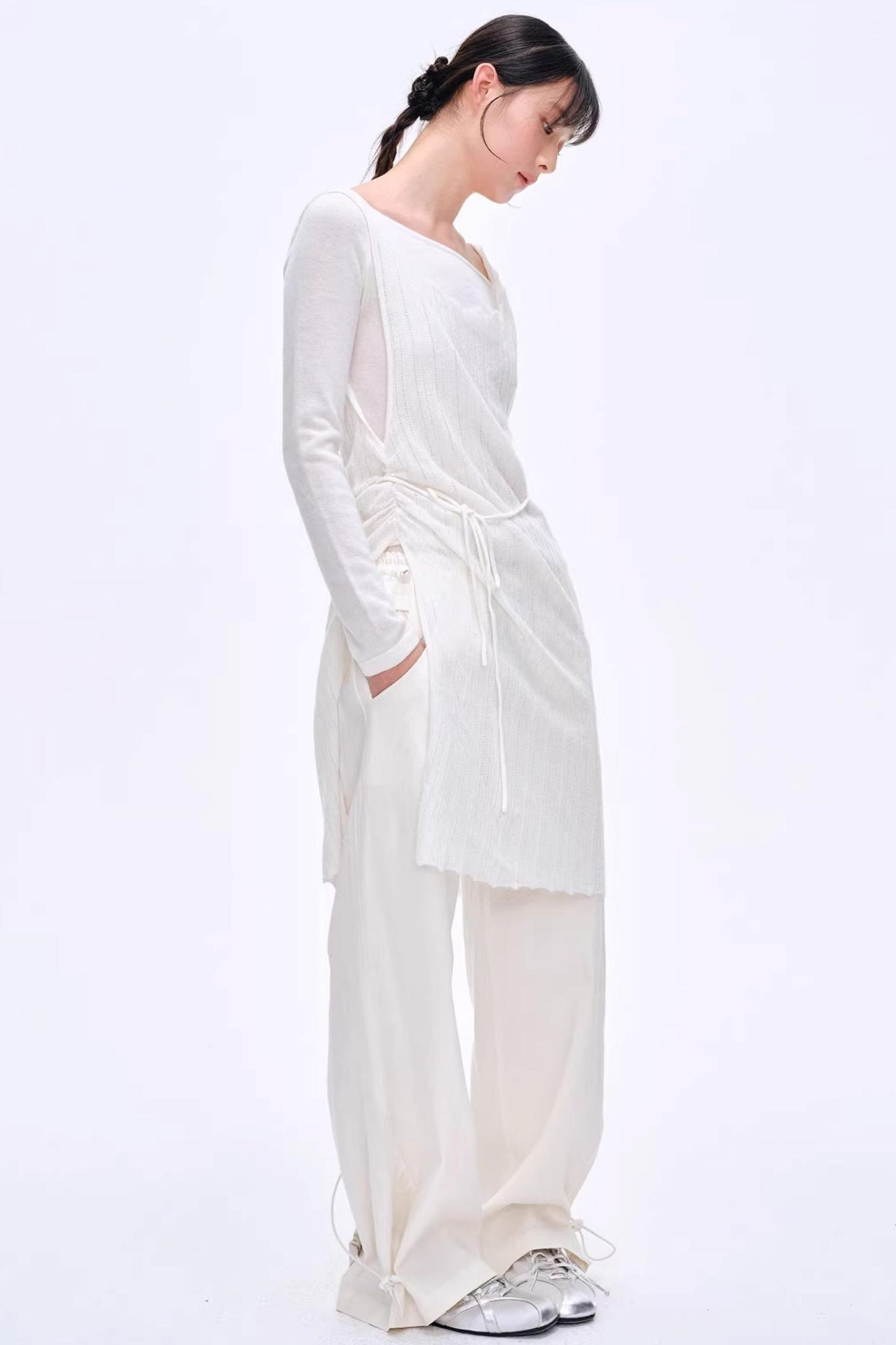 Lyocell Color-Block Pants
