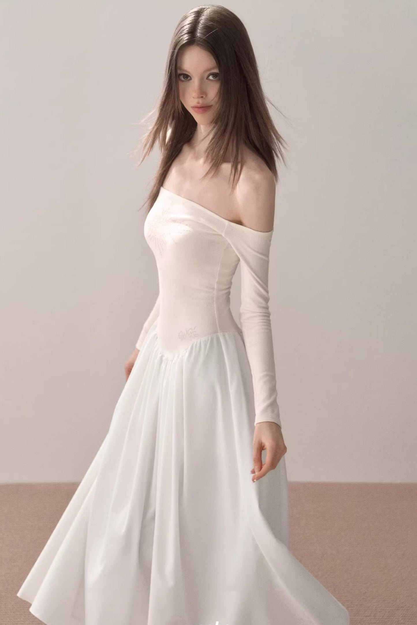 One-Shoulder Rhinestone Dress