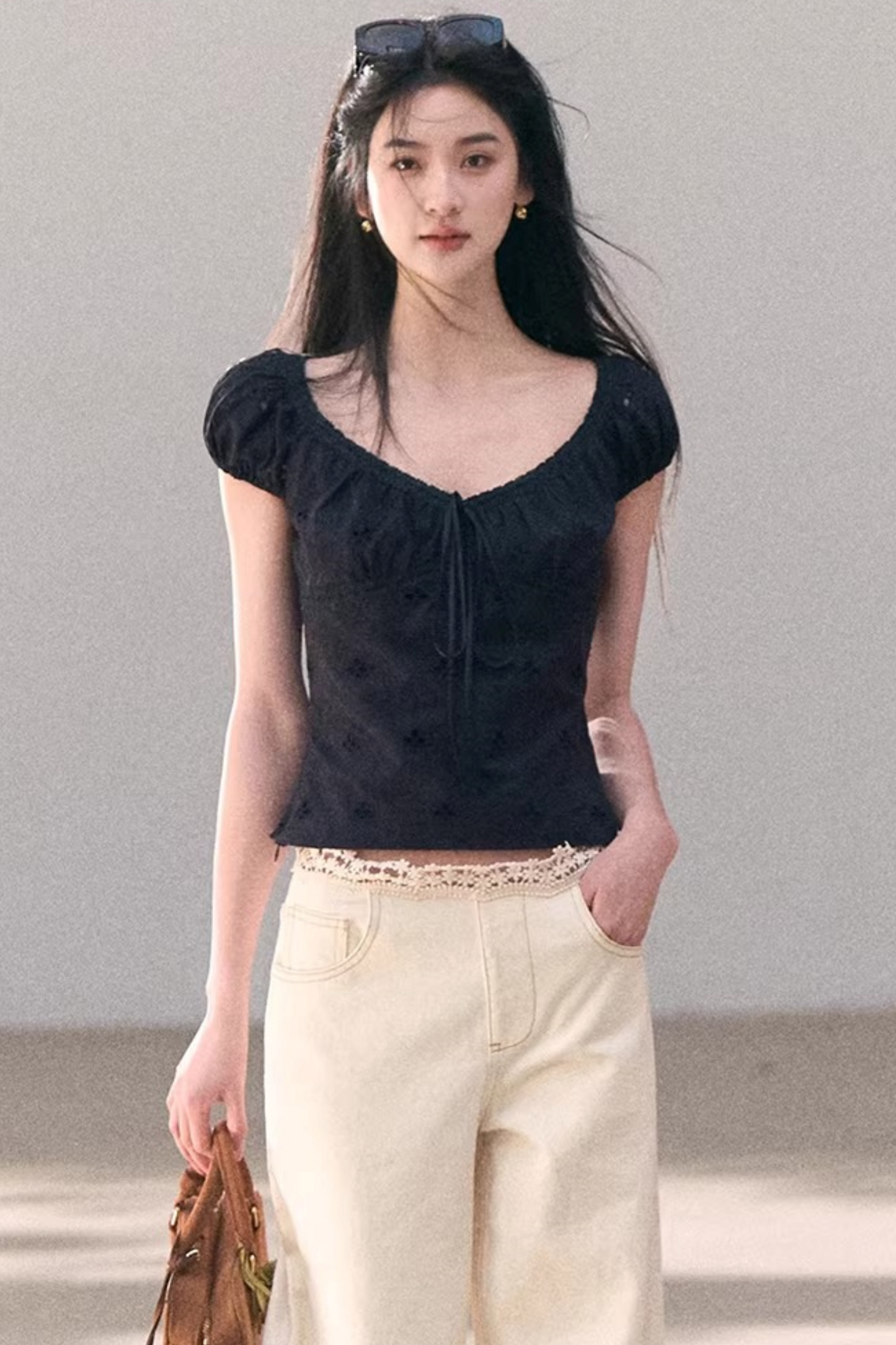 Embroidered Cotton Lace Top