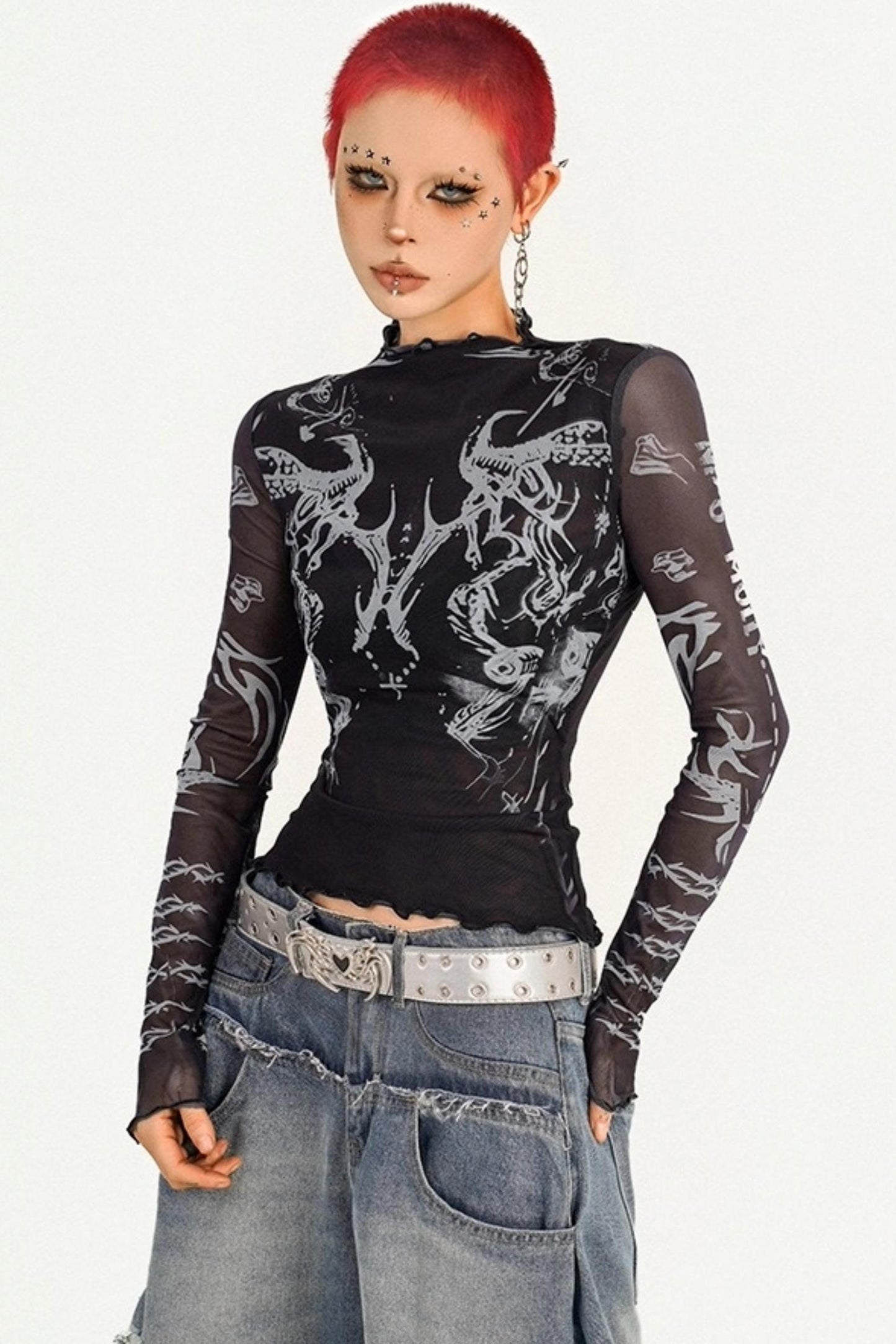 Spice Girl Mesh Long Sleeve Top