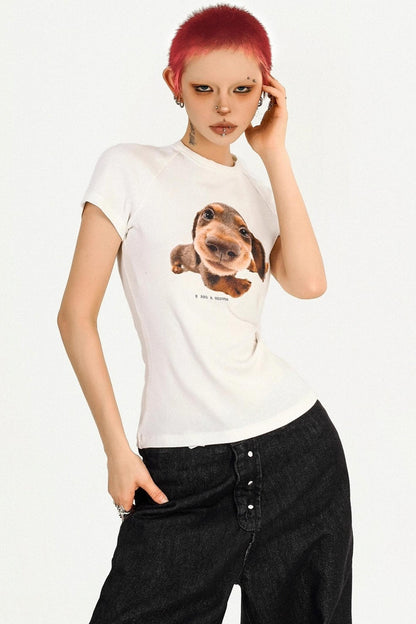 Cool Retro Girl Print Tee