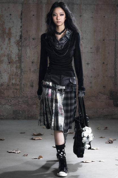 Swing Collar Long Sleeve Shirt