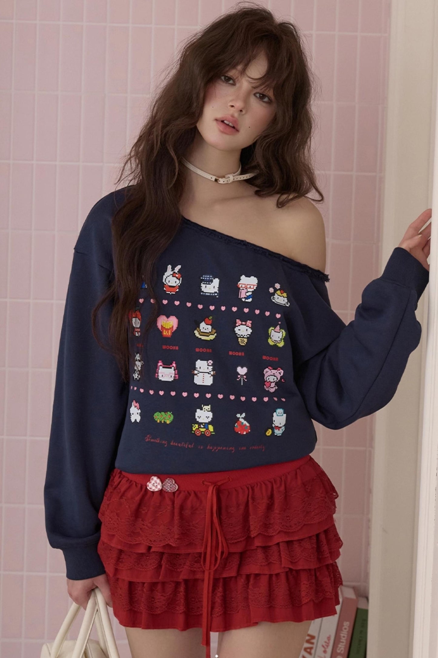 Elegant Red Lace Cake Skirt