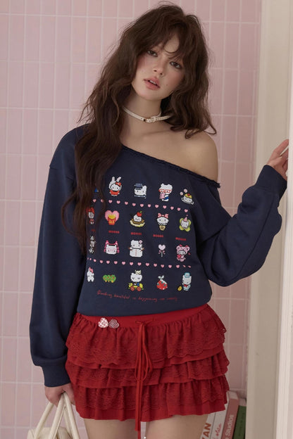 Elegant Red Lace Cake Skirt