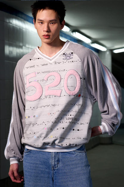 Embroidered Raglan Sleeve Top