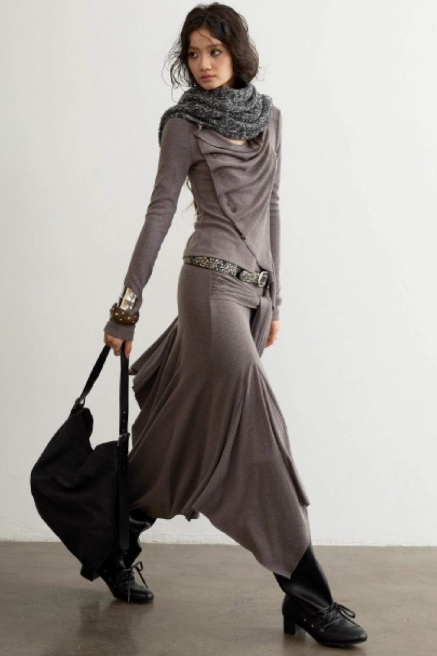 Classical Pleated Distressed Skirt Set-Up