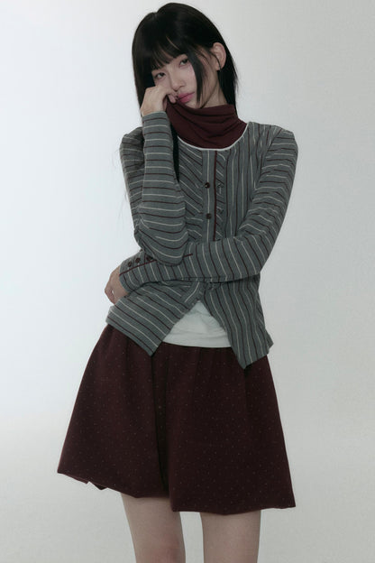 Layered Stripe Long Sleeve Top