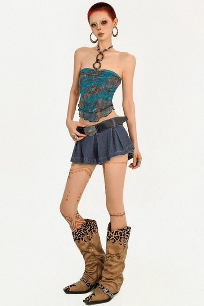 Cool Trendy Denim A-Line Skirt