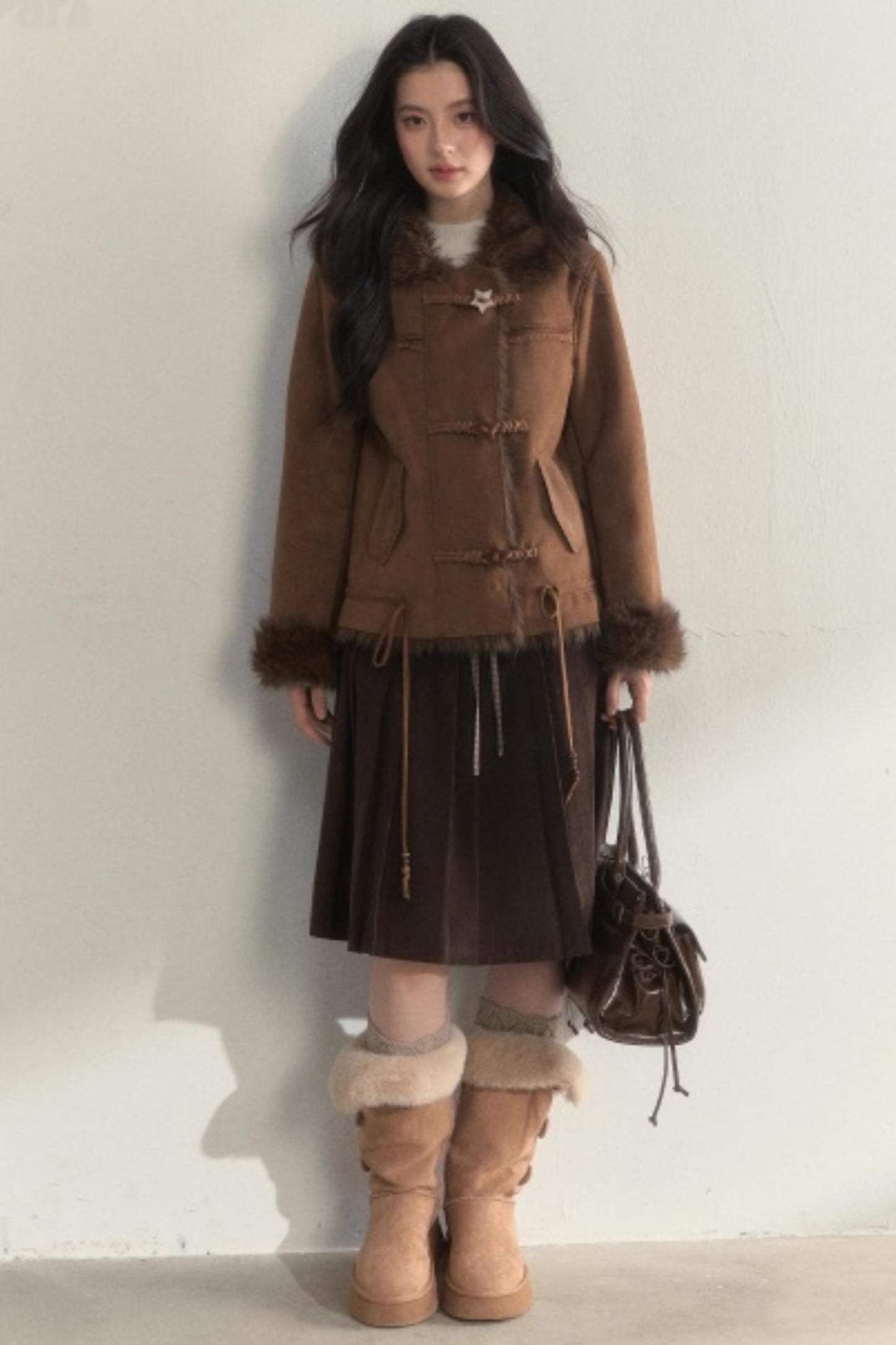 Retro Brown Suede Embroidered Jacket