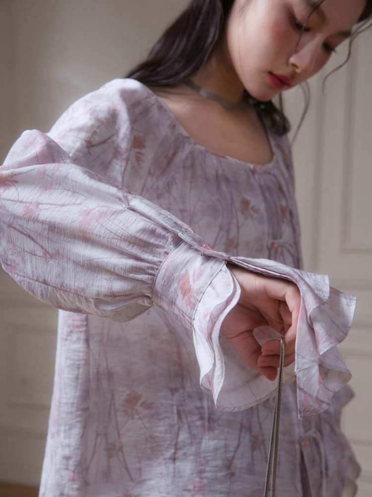 Floral Layered Sleeves Shirt