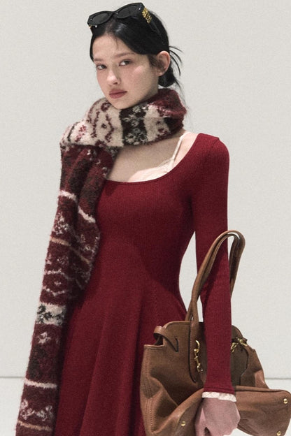 Handmade Wool Fair Isle Scarf