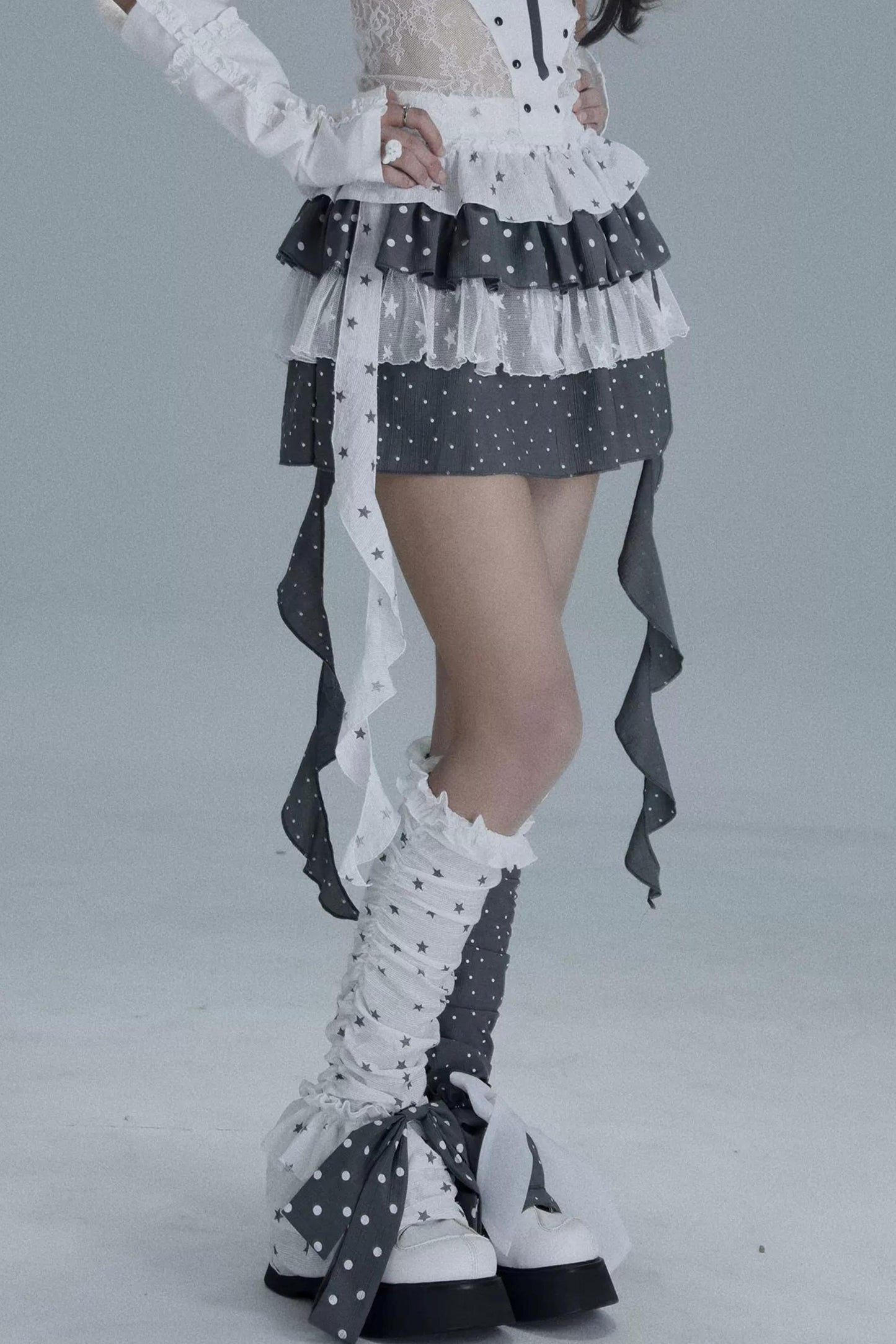 Star Polka Dot Layered Skirt