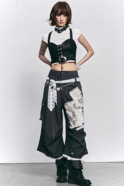 Vintage Lace Patchwork Pants