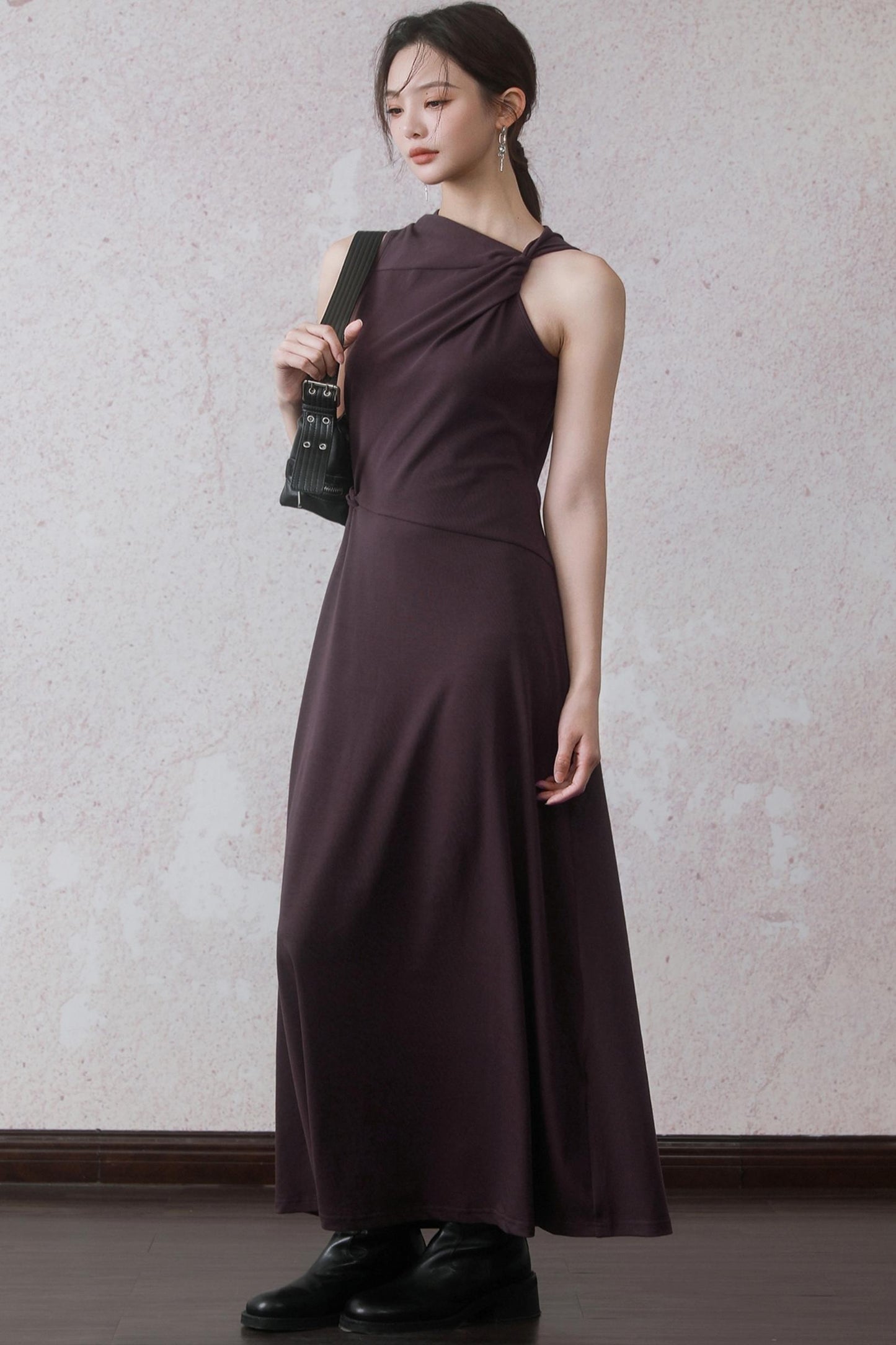 Elegant Purple Vest Dress