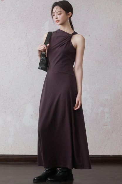 Elegant Purple Vest Dress