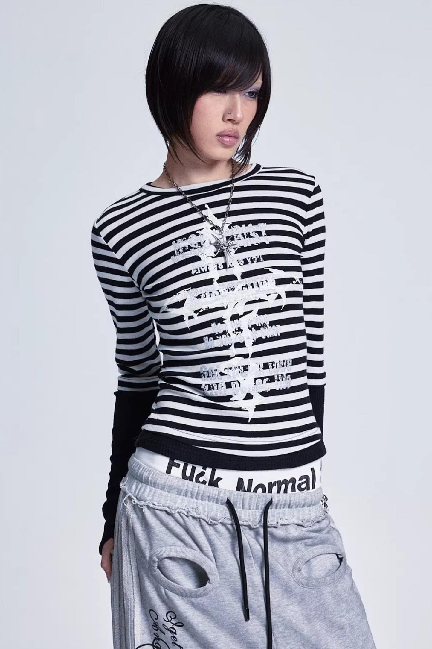 Striped Patchwork Base Layer Top