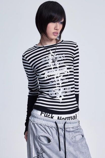 Striped Patchwork Base Layer Top