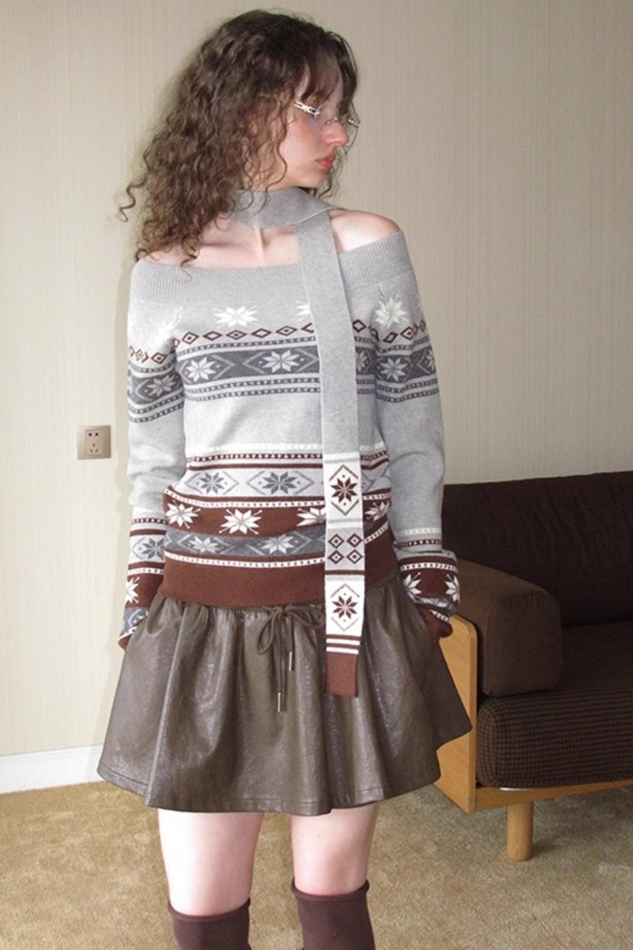 Vintage Distressed Leather Skirt