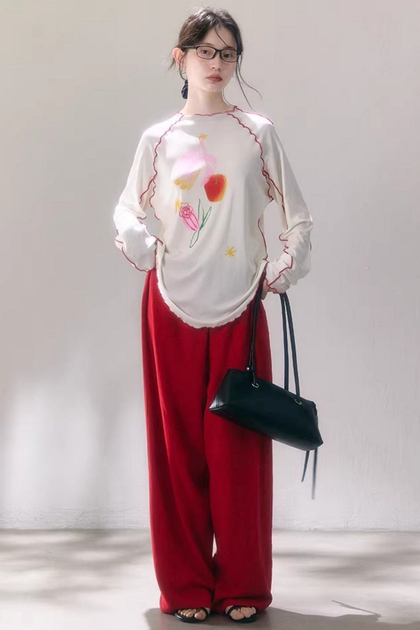 Tencel-Bluse mit Poesie-Print