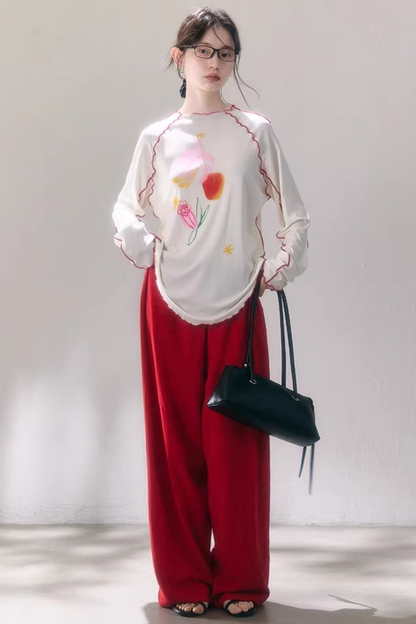 Tencel-Bluse mit Poesie-Print