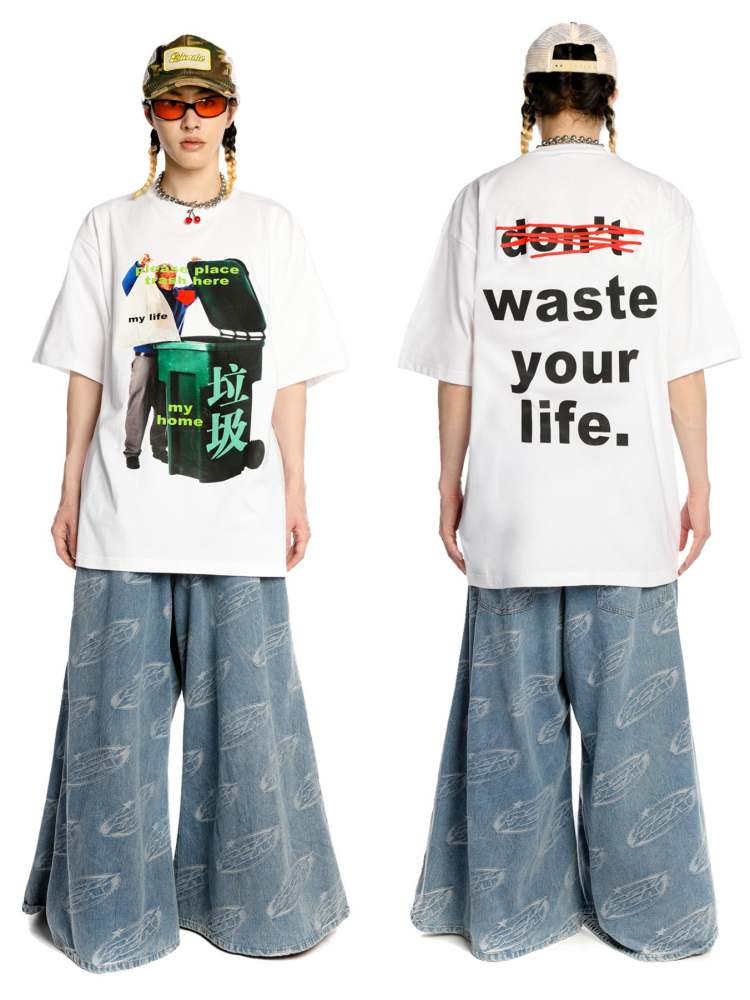 "waste your life" Trash Culture Loose T-Shirt