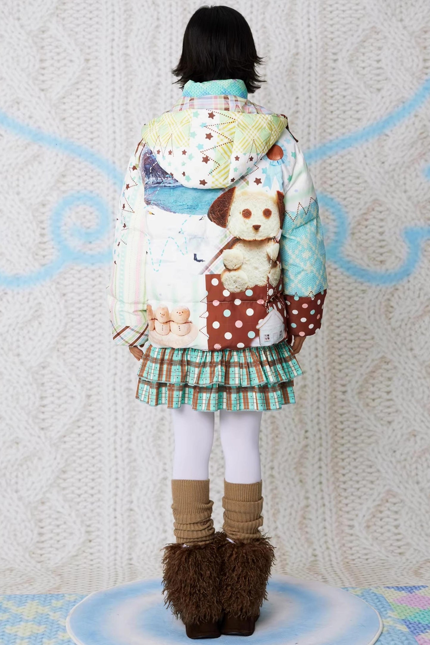Bunte Engel-Daunenjacke