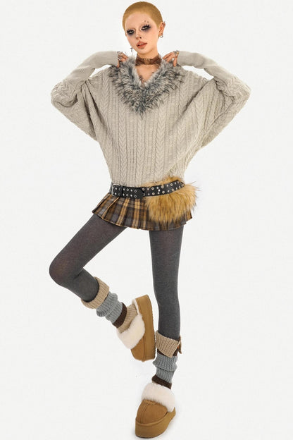 Fair Isle Off-Shoulder Sweater