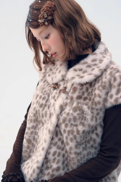 Leopard Print Faux Fur Jacket
