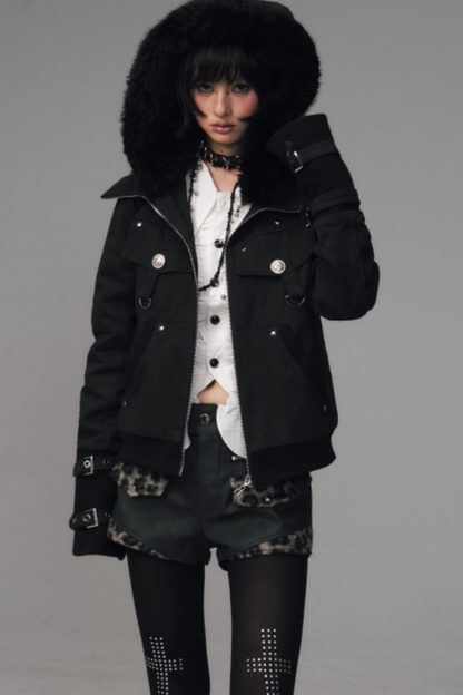Retro Fur Hood Winter Jacket
