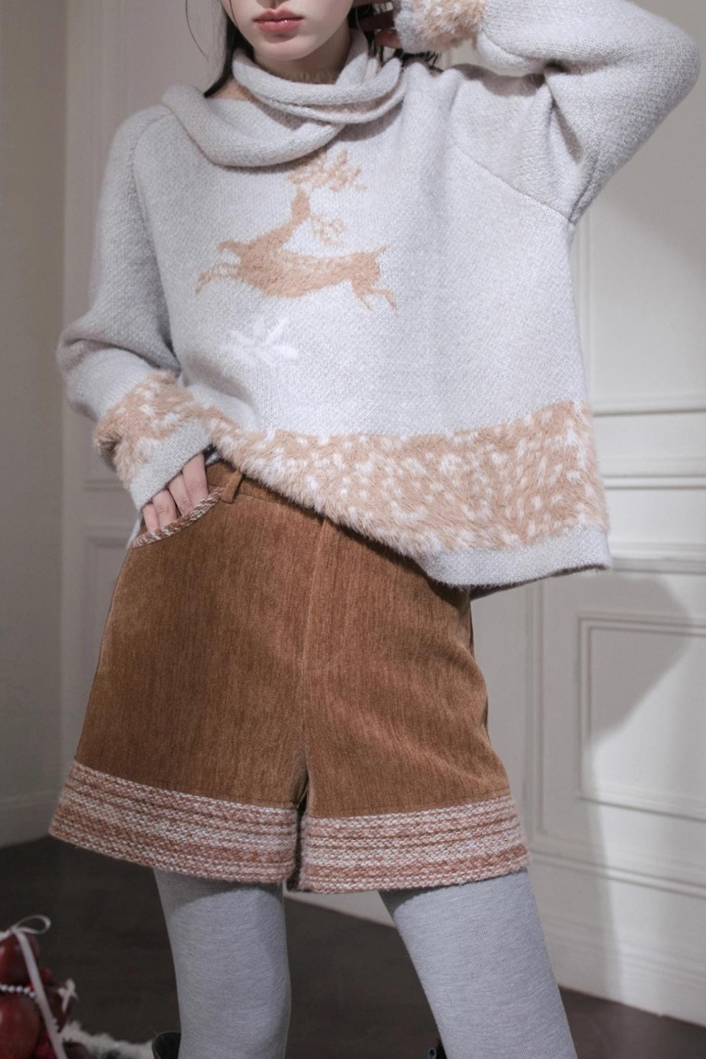 Red Sand Corduroy Wool Shorts