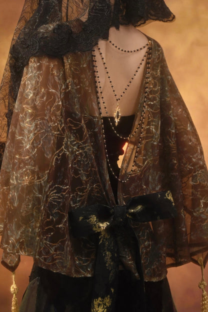 Embroidered Court Bow Cloak