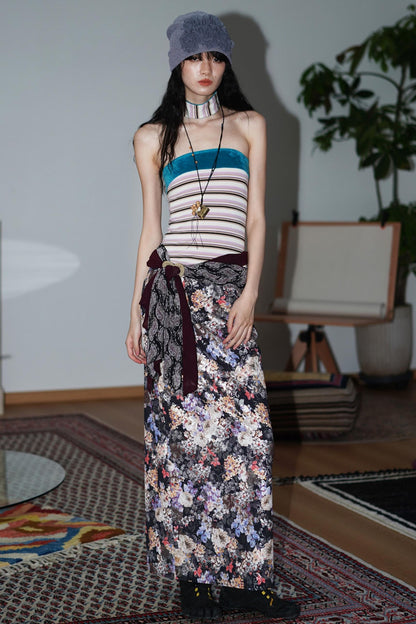 Vintage Striped Bandeau Set